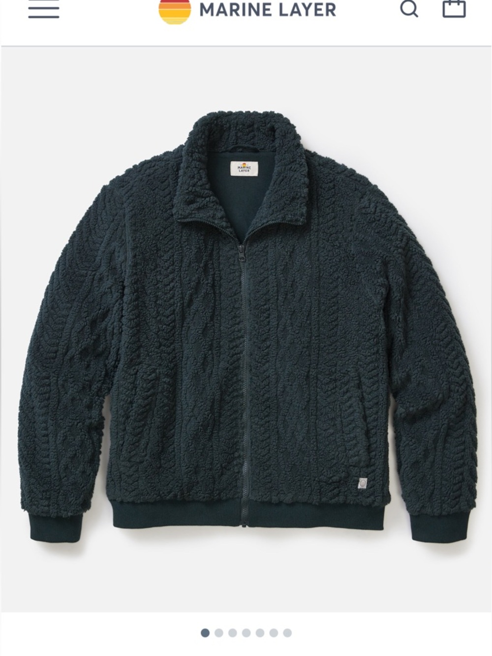 Marine Layer Jacquard Sherpa Full Zip Jacket